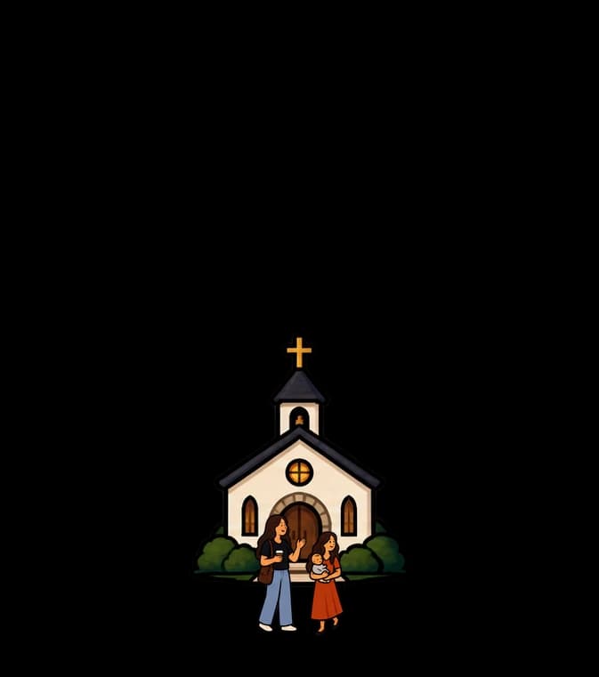 Starter: a small white chapel with a single bell tower